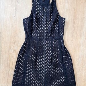 BCBG Maxazria Elegant Black Eyelet Dress 02